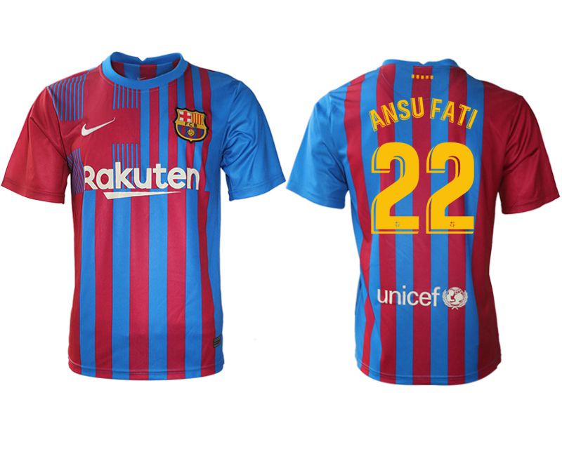 Men 2021-2022 Club Barcelona home aaa version red #22 Nike Soccer Jersey